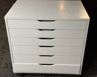 IKEA ALEX white drawer unit on casters
