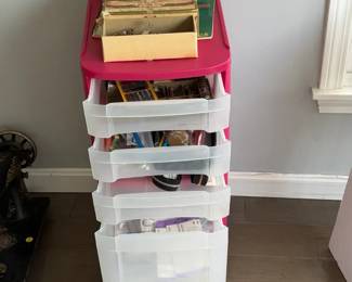 Sewing Machine Accessories Lot With Storage Container