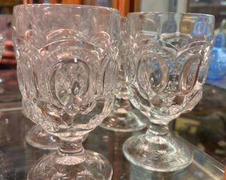Set of 6 vintage L.E. Smith Clear Moon & Stars glass goblets - $60 (or best offer)