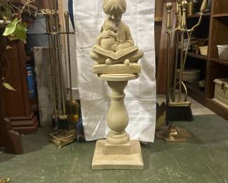 Vintage Christopher Robin & Pooh garden statue on pedestal - $125 (or best offer)