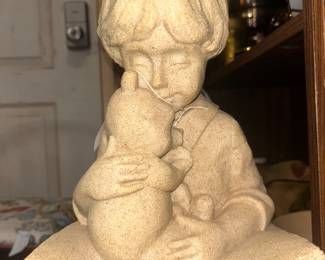 Vintage Christopher Robin & Pooh garden statue on pedestal - $125 (or best offer)