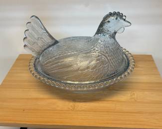 Vintage Indiana Glass Ice Blue "Hen on Nest" candy dish - $225 (or best offer)
