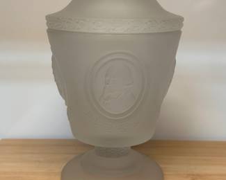 Fenton Art Glass Company 1976 Bicentennial Commemorative Frosted Compote glass pedestal dish - $25 (or best offer)