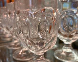 Set of 6 vintage L.E. Smith Clear Moon & Stars glass goblets - $60 (or best offer)