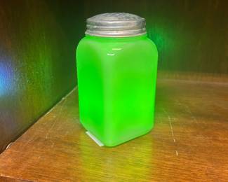 Vintage Jadeite Uranium glass Square Shaker - $45 (or best offer)