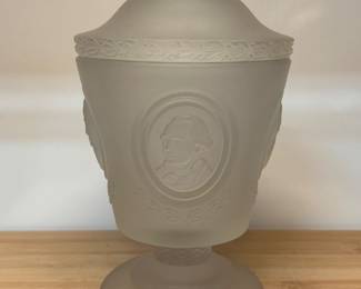 Fenton Art Glass Company 1976 Bicentennial Commemorative Frosted Compote glass pedestal dish - $25 (or best offer)