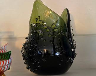 Murano Glass Vase with Controlled Bubbles, attributed to Carlo Moretti