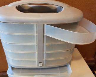 Plastic Craft Storage Organizer with Drawers and Handle