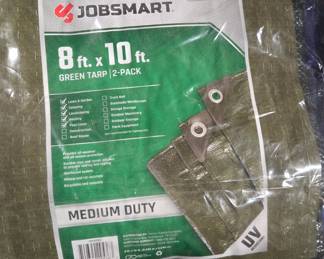 JobSmart 8 ft. x 10 ft. Green Tarp (2-Pack)