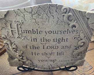 Inspirational Stone Plaque with Bible Verse - James 4:10