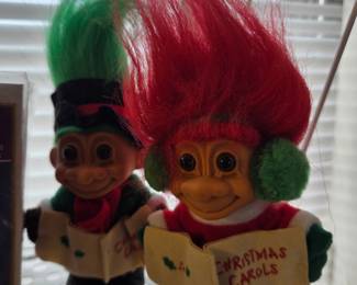 Vintage Russ Christmas Caroler Troll Dolls