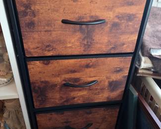 Rustic Wood Grain 4-Drawer Fabric Dresser