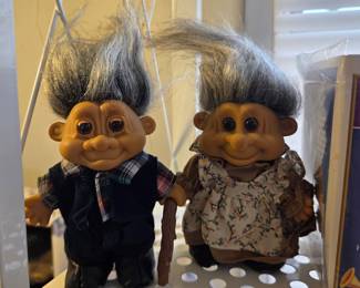 Vintage Russ Troll Dolls - Grandpa and Grandma