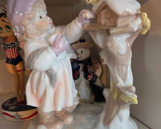 Precious Moments Girl Feeding Birds Figurine