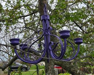 Purple Wrought Iron Candelabra