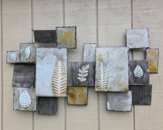 Textured Metal Wall Art with Fern and Leaf Motifs