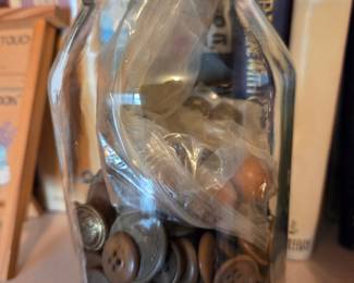 Vintage Button Collection in Glass Jar