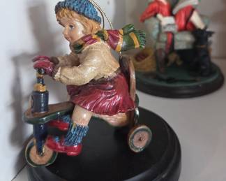 Girl on Tricycle Figurine Ornament