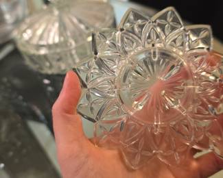 Federal Glass Petal Clear Chamber Maid Candle Holder