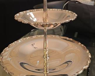 Silver-Plated Two-Tiered Sweetmeat Server