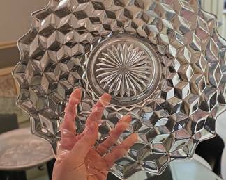Fostoria American Clear Glass Footed Cake Plate