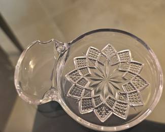 Fostoria Starburst Crystal Glass Coaster with Spoon Rest