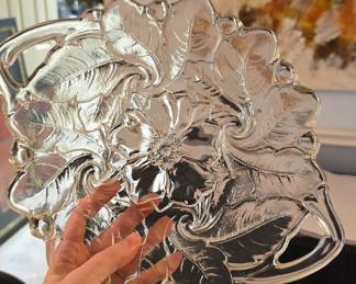 Fenton Glass Floral Pressed Glass Dish