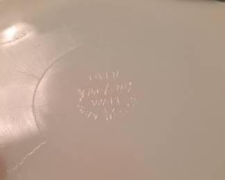 Fire-King Oven Ware Divided Relish Tray with Gold Trim