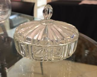 Pressed Glass Candy Dish with Lid