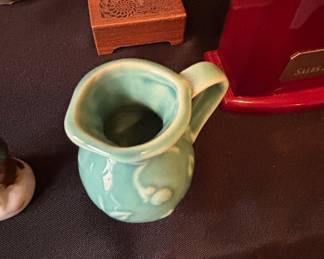 Vintage Shawnee Pottery Blue Pitcher USA #808