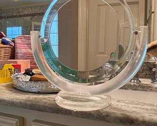 Art Deco Style Acrylic Swivel Vanity Mirror