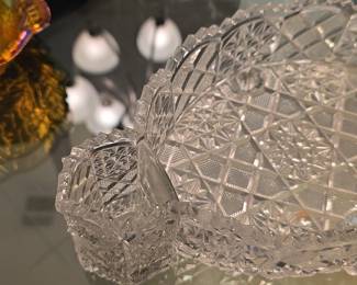 American Brilliant Period Cut Glass Footed Bowl