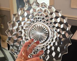 Fostoria American Pattern Pressed Glass Dessert Compote with Handles