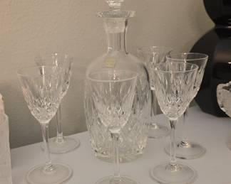 Crystal Decanter and 6 Wine Glasses Set - Yugoslavia