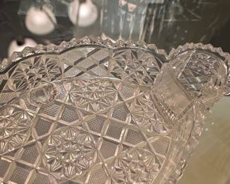 American Brilliant Period Cut Glass Footed Bowl