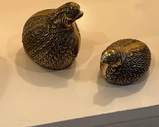 Brass Quail Figurines (Set of 2)