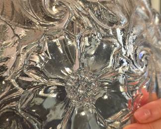 Fenton Glass Floral Pressed Glass Dish