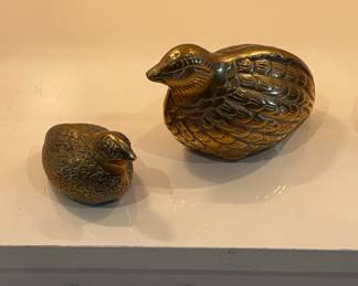 Brass Quail Figurines (Set of 2)