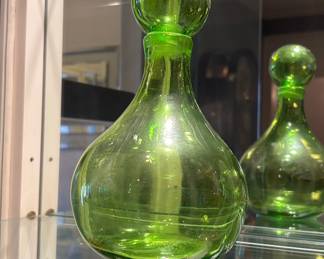 Vintage Blenko Glass Teardrop Bottle with Stopper