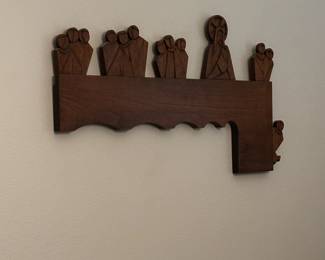 Hand Carved Wooden Last Supper Wall Hanging