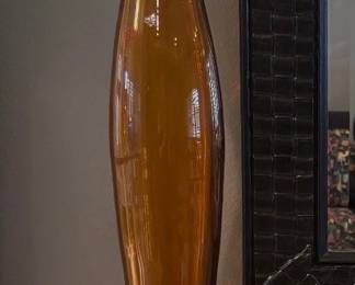 Blenko Amber Genie Floor Decanter with Stopper