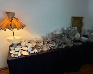 Vintage Crystal and Milk Glass