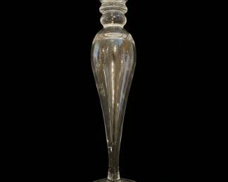 Tall Crystal Glass Candlestick Holder