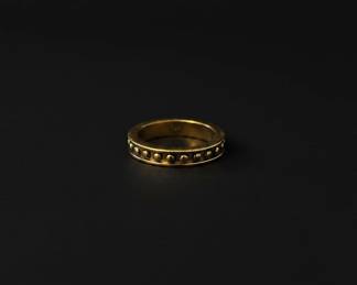 Gold Plated Beaded Band Ring