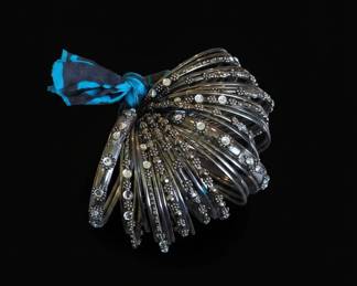 Set of Embellished Metal Bangles