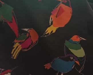 Multicolor Bird Print Tote Bag