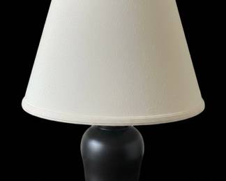 Black Ceramic Urn Table Lamp with OffWhite Drum Shade