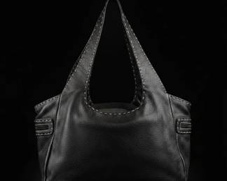 Donald J Pliner Black Leather Tote Bag