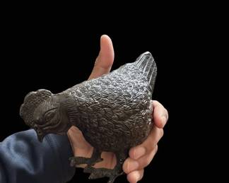 Cast Iron Chicken Figurine fourth image