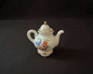 Miniature Floral Teapot with Gold Trim by Sadler